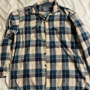 Bob Timberlake Plaid Flannel Shirt in Blue, Cream & Yellow
